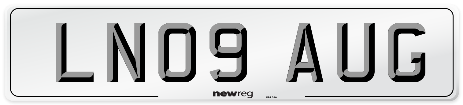 LN09 AUG Number Plate from New Reg